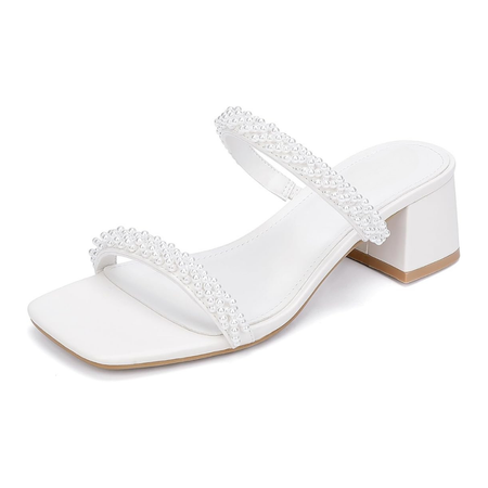 Sandalias UrbanPearl™ – Tacón Bajo Elegante con Punta Cuadrada y Doble Correa